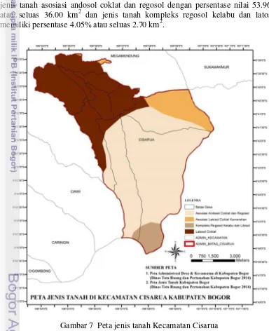 Gambar 7  Peta jenis tanah Kecamatan Cisarua 