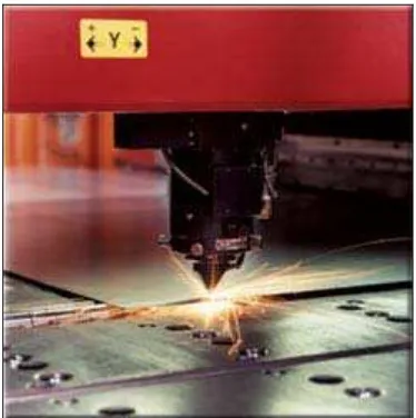 Figure 2.2:  Laser Cutting Operation on Sheet Metal (Anonymous 3, 2008) 