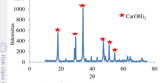 Gambar 3  Difraktogram sinar-X Ca(OH)2 