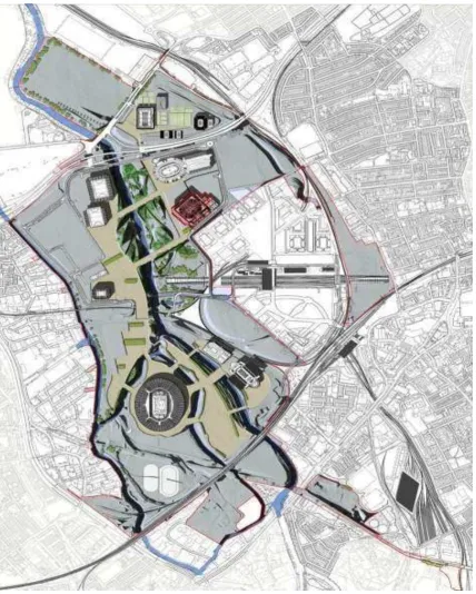 Gambar 2.2 Site Plan Basket Arena London 