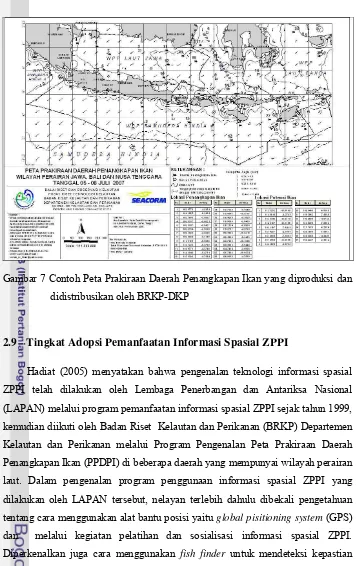 Gambar 7 Contoh Peta Prakiraan Daerah Penangkapan Ikan yang diproduksi dan 
