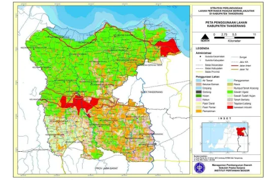 Gambar 6  Peta penggunaan lahan Kabupaten Tangerang tahun 2008