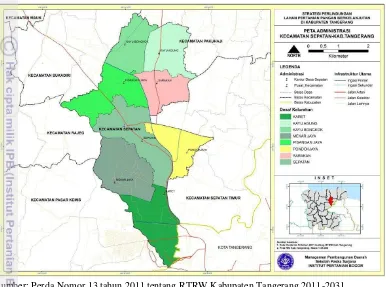 Gambar 7 Peta administrasi Kecamatan Sepatan 