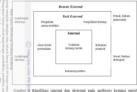 Gambar 4 Klasifikasi internal dan eksternal pada agribisnis kentang merah 
