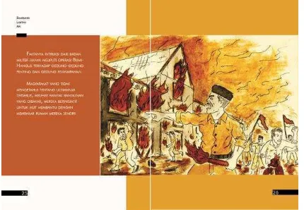 Gambar III.1 : Salah satu layout dari buku ilustrasi Bandung Lautan Api 