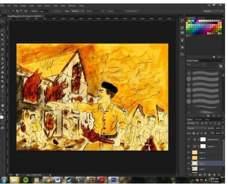 Gambar IV.2:  Sketsa proses painting 