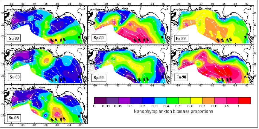 Figure 2.  Spatial Distribution of Biomass Proportion of Cell Size Marker for Micro- phytoplankton