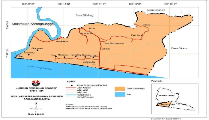 Gambar 3.1 Peta Lokasi Pertambangan Pasir Besi 
