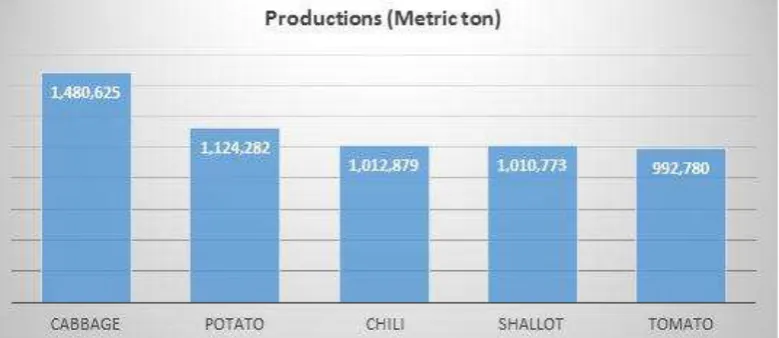 Figure 1. Vegetable Production (MT) in Indonesia, 2013 Source: Directorate General of Horticulture, Ministry of Agriculture (2014) 