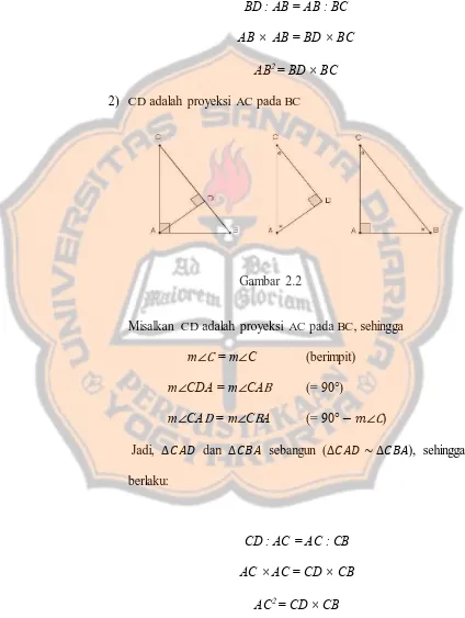  Gambar 2.2 Misalkan CD adalah proyeksi AC