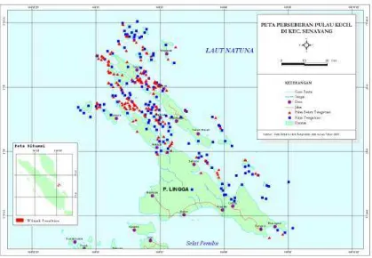 Tabel 2. Persamaan dan Perbedaan Penamaan Pulau Berdasarkan Survei Lapangan vs     Data Dishidros dan Gazetir di Kabupaten Lingga 