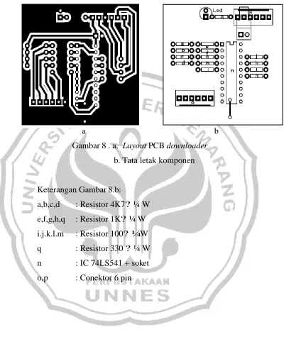 Gambar 8 . a.  Layout PCB downloader 