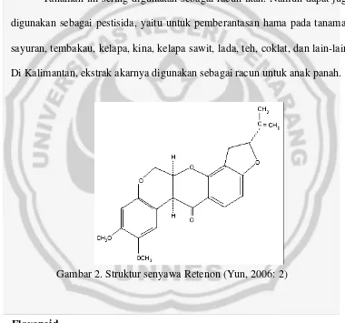 Gambar 2. Struktur senyawa Retenon (Yun, 2006: 2) 