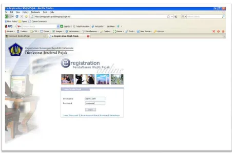 Tampilan Halaman Gambar 3.5 Login Ke Sistem E-Registration 
