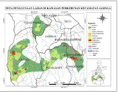 Gambar 8  Sebaran penggunaan lahan di kawasan perkebunan Kecamatan Nanggung