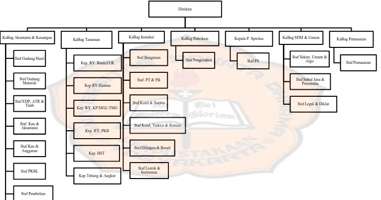 Gambar 2.1: Struktur Organisasi PT. Madubaru Sumber: PT. Madubaru (2012) 