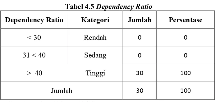 Tabel 4.5 Dependency Ratio 
