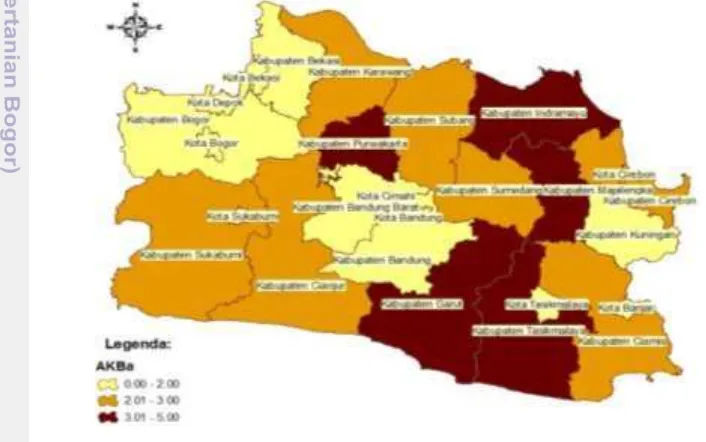 Gambar 1 Distribusi Angka Kematian Balita di Jawa Barat 