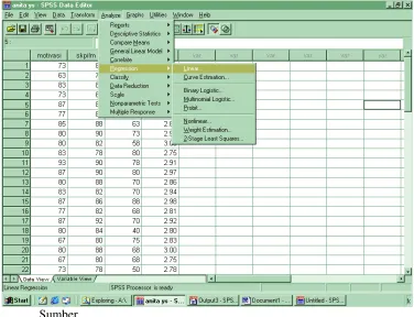 Gambar 5  Layer SPSS Program Analisis Linier 