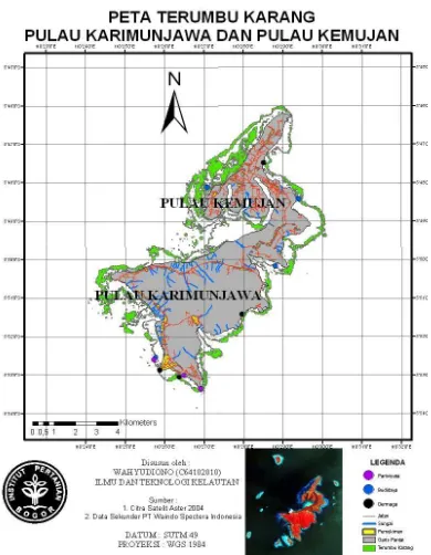 Gambar 3. Peta Terumbu Karang Pulau Karimunjawa dan Pulau Kemujan 