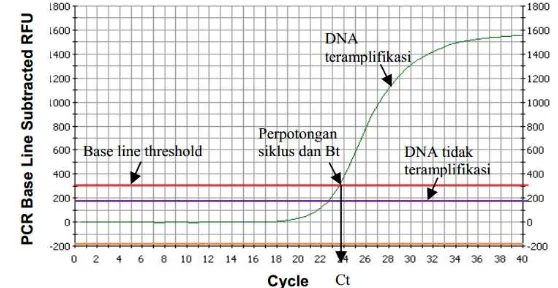 Gambar 2. Grafik sigmoidal proses amplifikasi dengan rt-PCR 