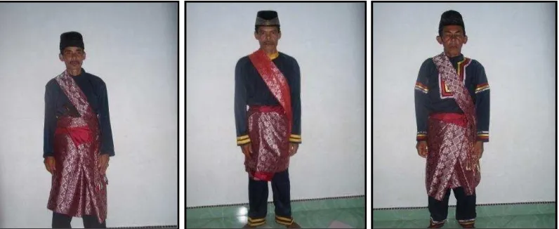 Gambar 3  Datuk Pucuk (kiri), Datuk Lelo Bangso (tengah),        Datuk Mangkoto Jalelo (kanan) sebagai ketua adat 