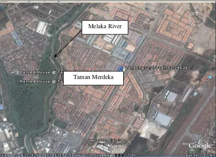 Figure 1.3: Location of Taman Merdeka, Batu Berendam, Melaka. 