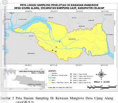 Gambar 2 Peta Stasiun Sampling Di Kawasan Mangrove Desa Ujung Alang 