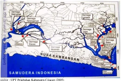Gambar 7 Peta Jaringan Trayek Angkutan Perairan di Kabupaten Cilacap 
