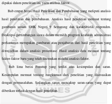 gambaran umum SMK Negeri 9 Semarang dan karakteristik responden. 