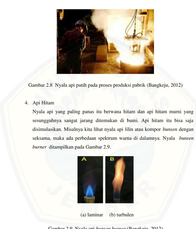 Gambar 2.8 Nyala api putih pada proses produksi pabrik (Bangkeju, 2012)