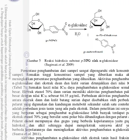 Gambar 5 Reaksi hidrolisis substrat (Sugiwati et al. 2009) 