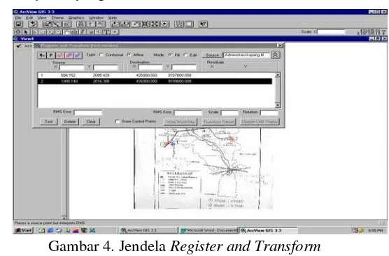 Gambar 4. Jendela Register and Transform  