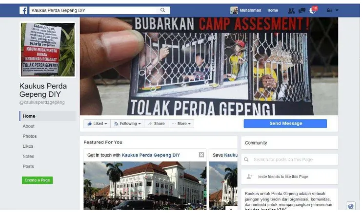 Fans PageGambar 2.2  Facebook Kaukus Perda Gepeng DIY 