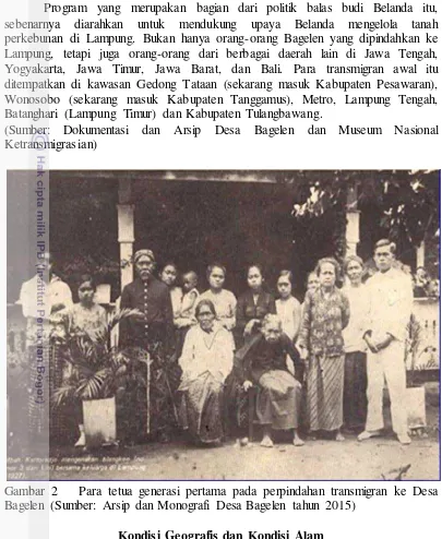Gambar 2   Para tetua generasi pertama pada perpindahan transmigran ke Desa 