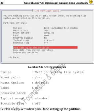 Gambar 2.32 Setting partisi /usr 