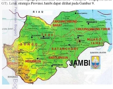 Gambar 9  Peta wilayah Provinsi Jambi 