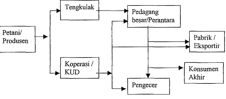 Gambar 2. Pola umum saluran pemasaran vroduk-produk pertanian di Indonesia 