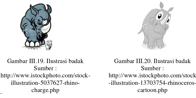 Gambar III.19. Ilustrasi badak 