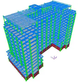 Gambar 17 Pemodelan 3D struktur gedung pada program ETABS 