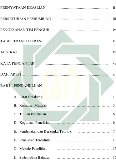 TABEL TRANSLITERASI ..................................................................