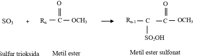 Gambar 6. Reaksi sulfonasi untuk pembuatan MES (Watkins, 2001) 
