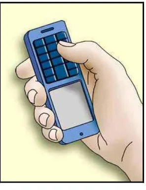 Gambarajah 2.1: Telefon yang berkongsepkan papan kekunci diatas dan skrin 
