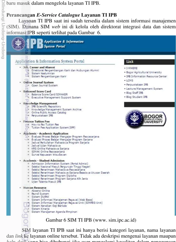 Gambar 6 SIM TI IPB (www. sim.ipc.ac.id) 