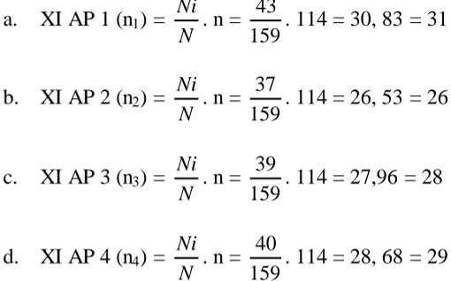 Tabel 3. 3 Alokasi Proporsional Sampel 