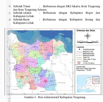 Gambar 4   Peta Administratif Kabupaten Tangerang 