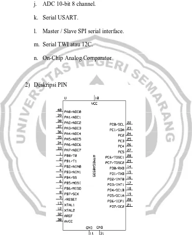 Gambar 2. Konfigurasi Pin ATMega8535 