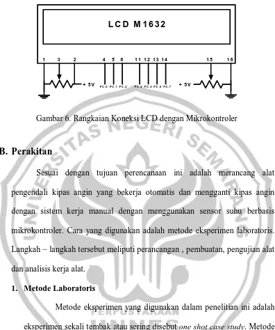 Gambar 6. Rangkaian Koneksi LCD dengan Mikrokontroler 