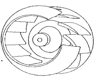Gambar 1.3 Impeler kipas udara dengan sudu airfoil