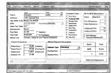 Figure 2.1 Employee Entry Screen 